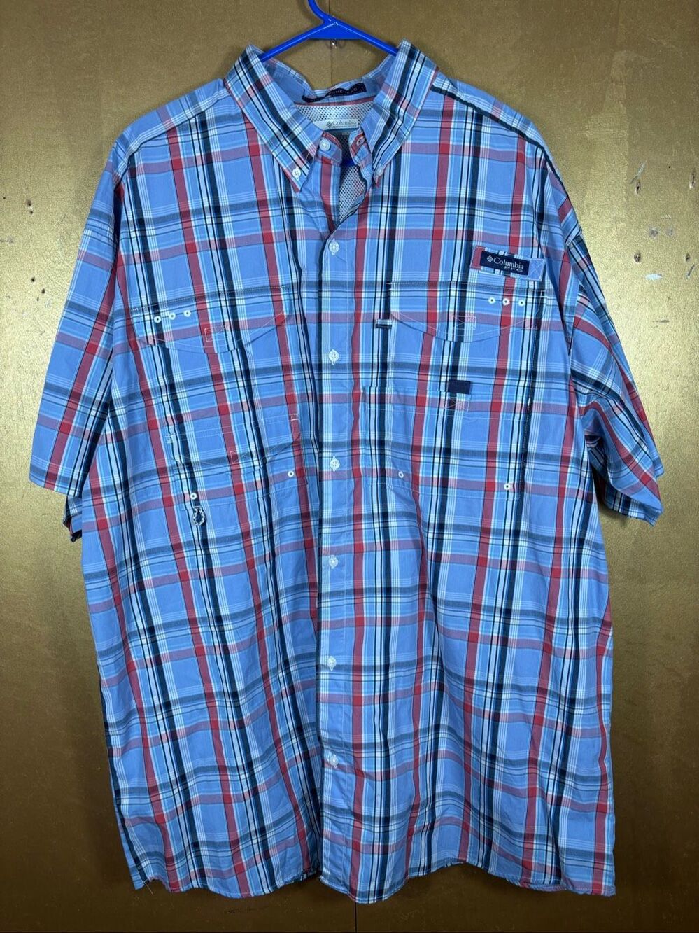 Columbia Mens PFG button down short sleeve shirt size XXL